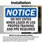 Signmission Do Not Enter When Laser In Use Proper Training OSHA Notice Sign, Vinyl Decal, 10in W x 7in L, 2PK OS-2PACK-NS-D-710-L-11244 - alternate 3
